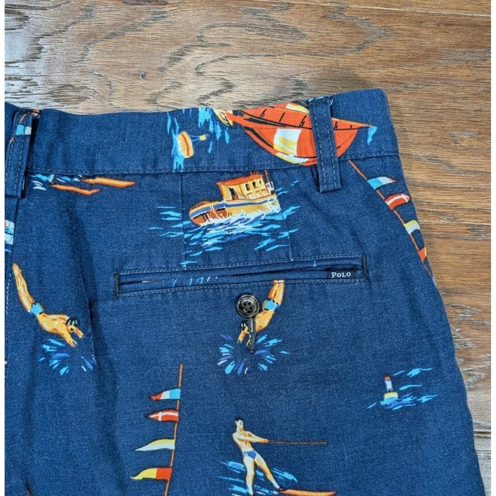 Polo Ralph Lauren Mens 32 Nautical Sailboat Water Ski Shorts Blue Classic Fit 6